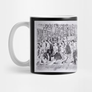 Study of people crossing a road Mug